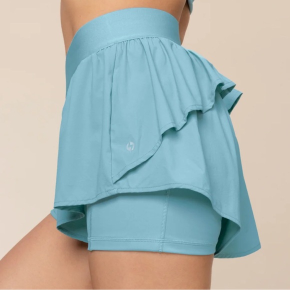 NWT POPFLEX On The Run Ruffle Shorts S in color “Oasis” - Picture 7 of 14